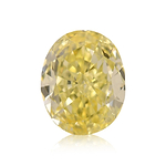 0.46 Carat Fancy Intense Yellow Oval Diamond VS2 GIA