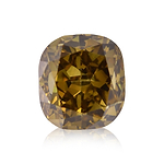 0.80 Carat Fancy Dark Brown Greenish Yellow Cushion Diamond VS2 GIA