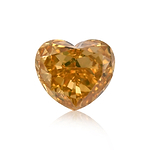 0.61 Carat Fancy Deep Brownish Orangy Yellow HEART Diamond VS2 GIA