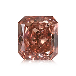 0.61 Carat Fancy Deep Orangy Pink Radiant Diamond SI1 GIA