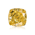 0.54 Carat Fancy Intense Yellow Cushion Diamond VS1 GIA