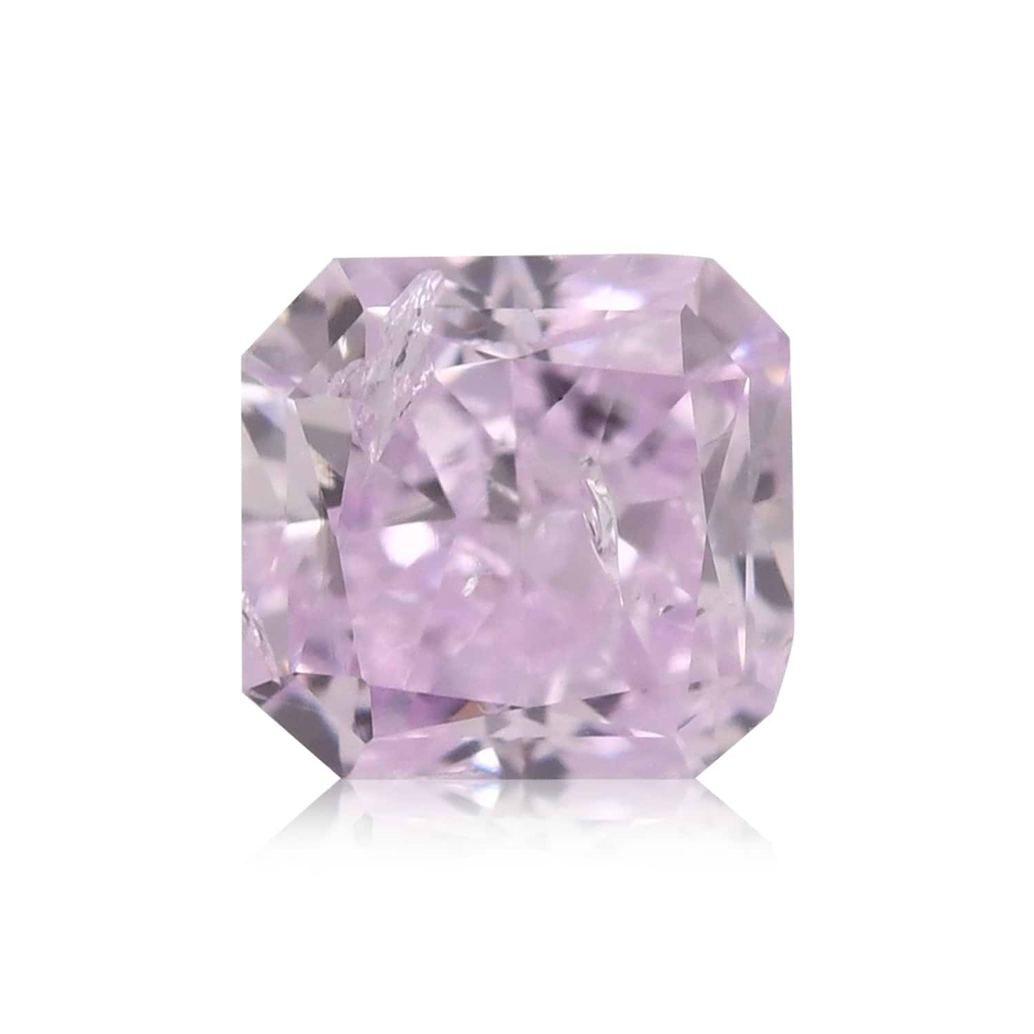 0.33 Carat Fancy Pinkish Purple Radiant Diamond (I2) GIA