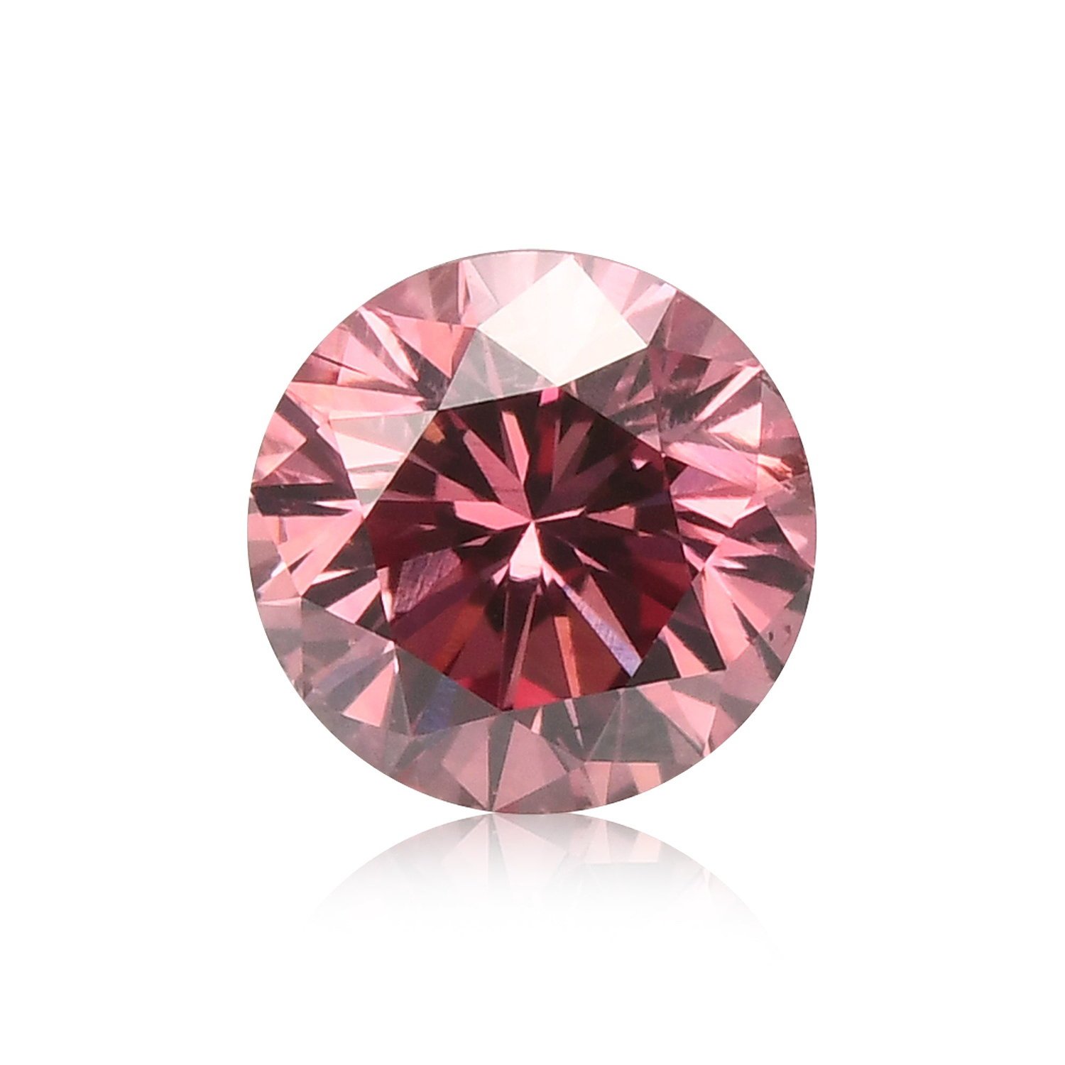 0.47 Carat Fancy Deep Pink Round Brillant Diamond (I1) GIA