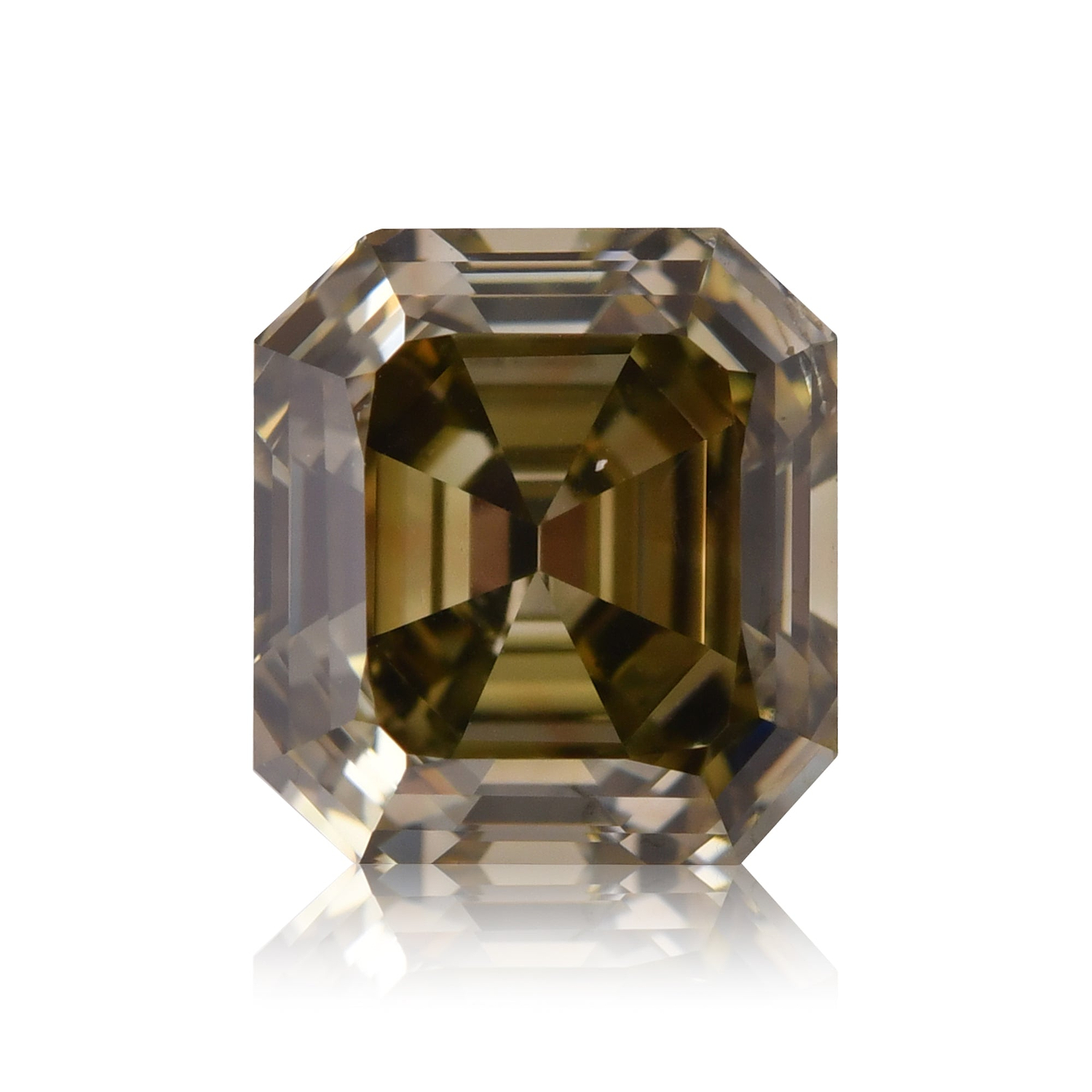1.43 Carat Fancy Dark Brown Greenish Yellow Radiant Diamond VS2 GIA
