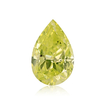 0.53 Carat Fancy Intense Green Yellow Pear Diamond SI2 GIA