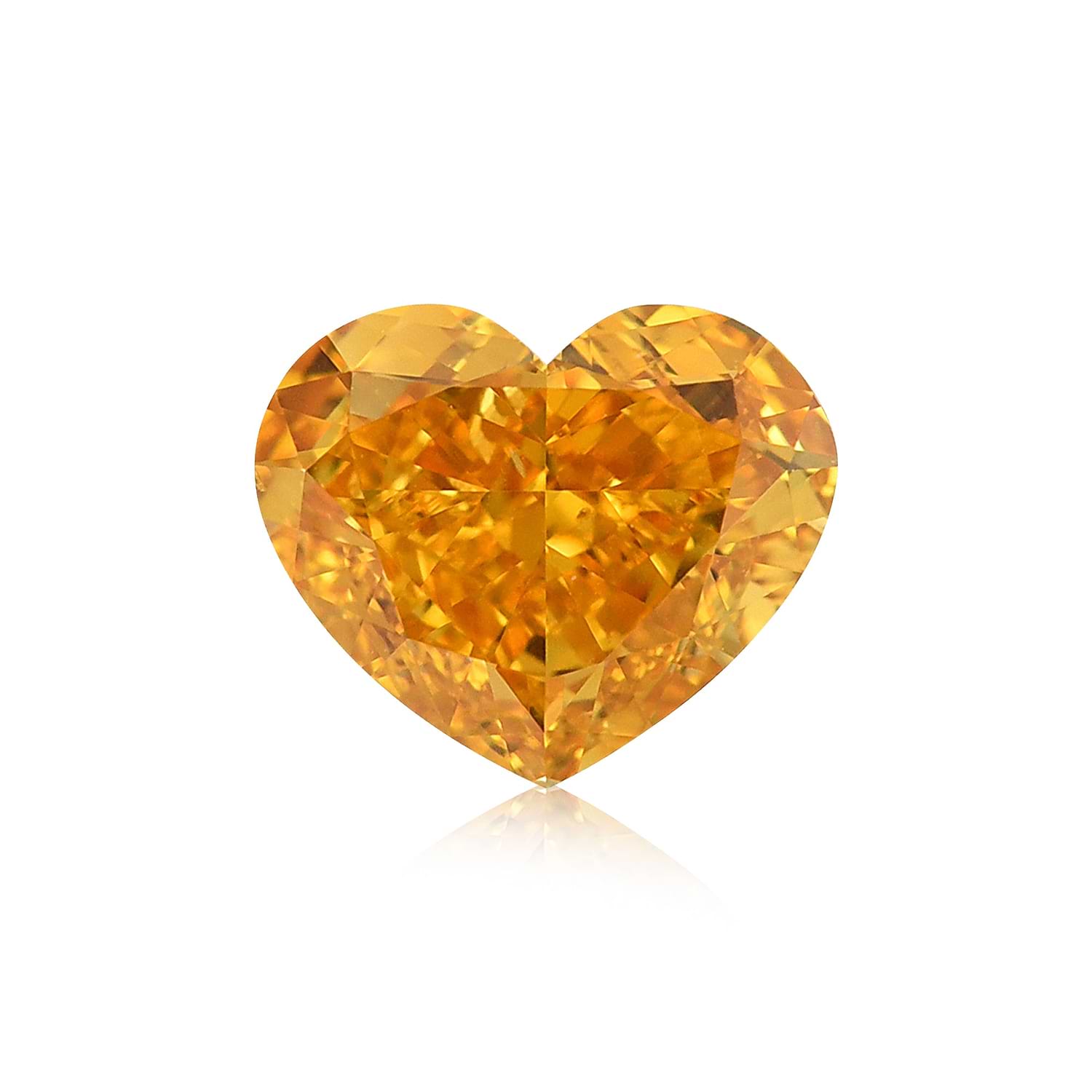 1.00 Carat Fancy Vivid Yellowish Orange HEART Diamond SI1 GIA