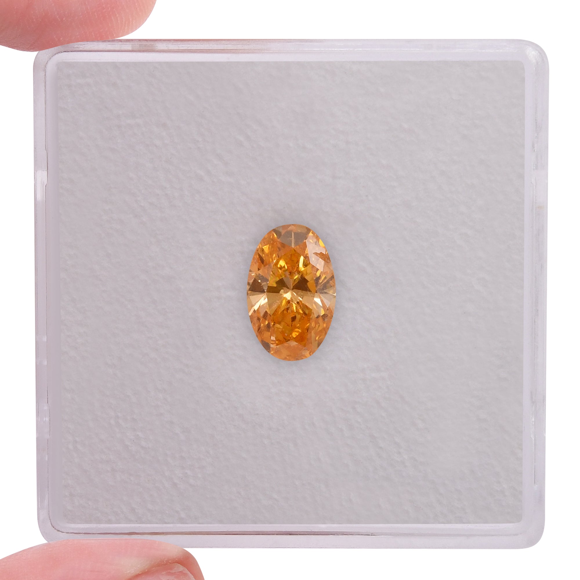 0.74 Carat Fancy Vivid Orange Oval Diamond SI2 GIA | LEIBISH