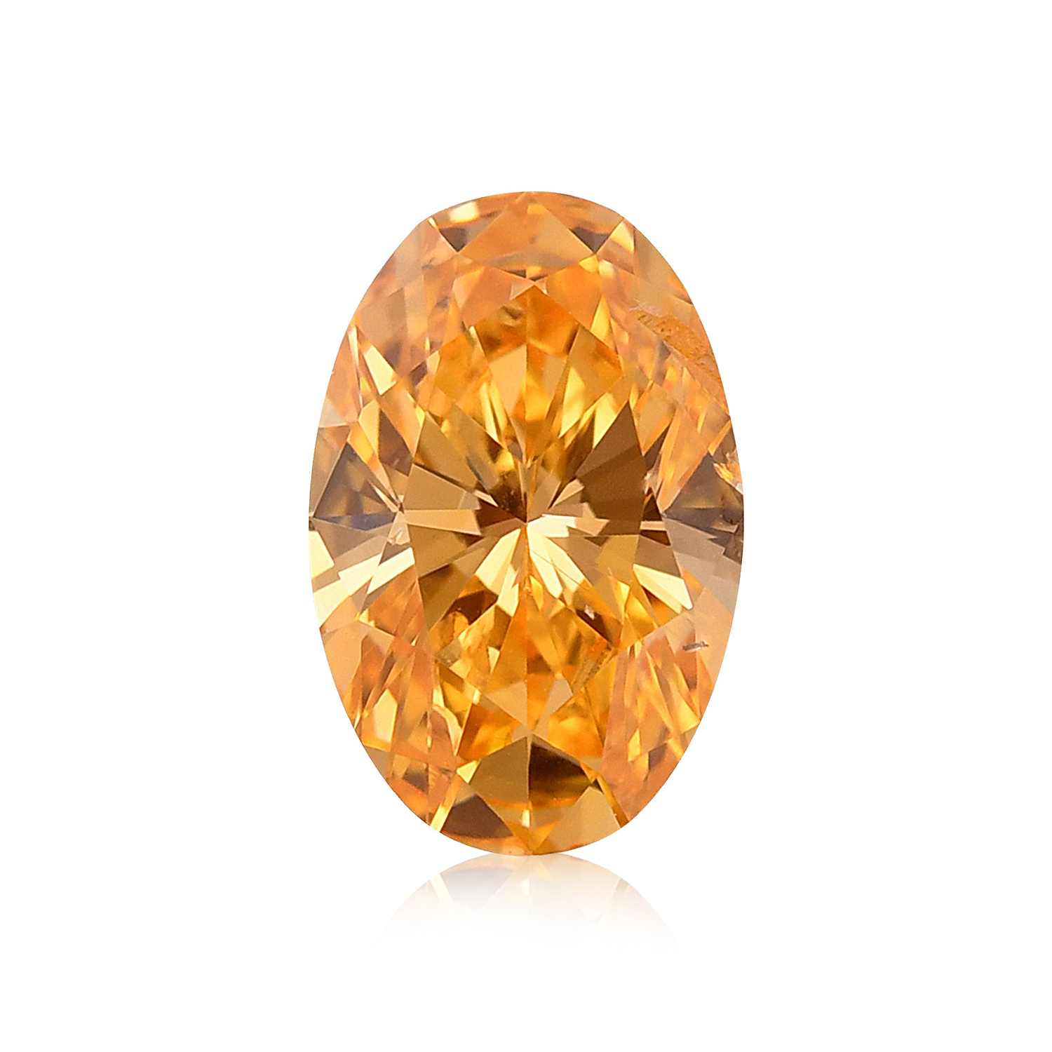 0.74 Carat Fancy Vivid Orange Oval Diamond SI2 GIA