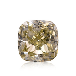 6.04 Carat Fancy Brownish Greenish Yellow Cushion Diamond SI1 GIA