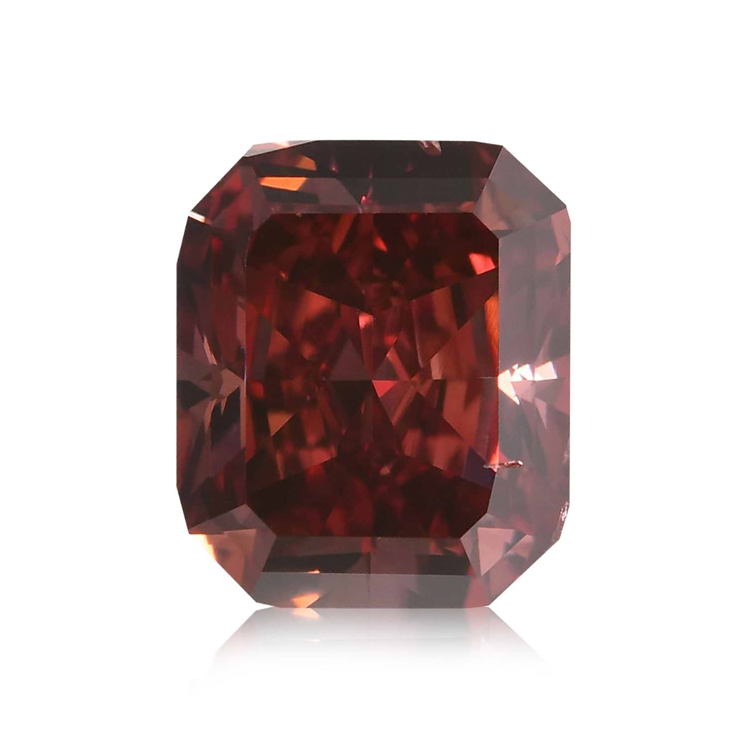 1.29 Carat Fancy Deep Orangy Pink Radiant Diamond SI1 GIA