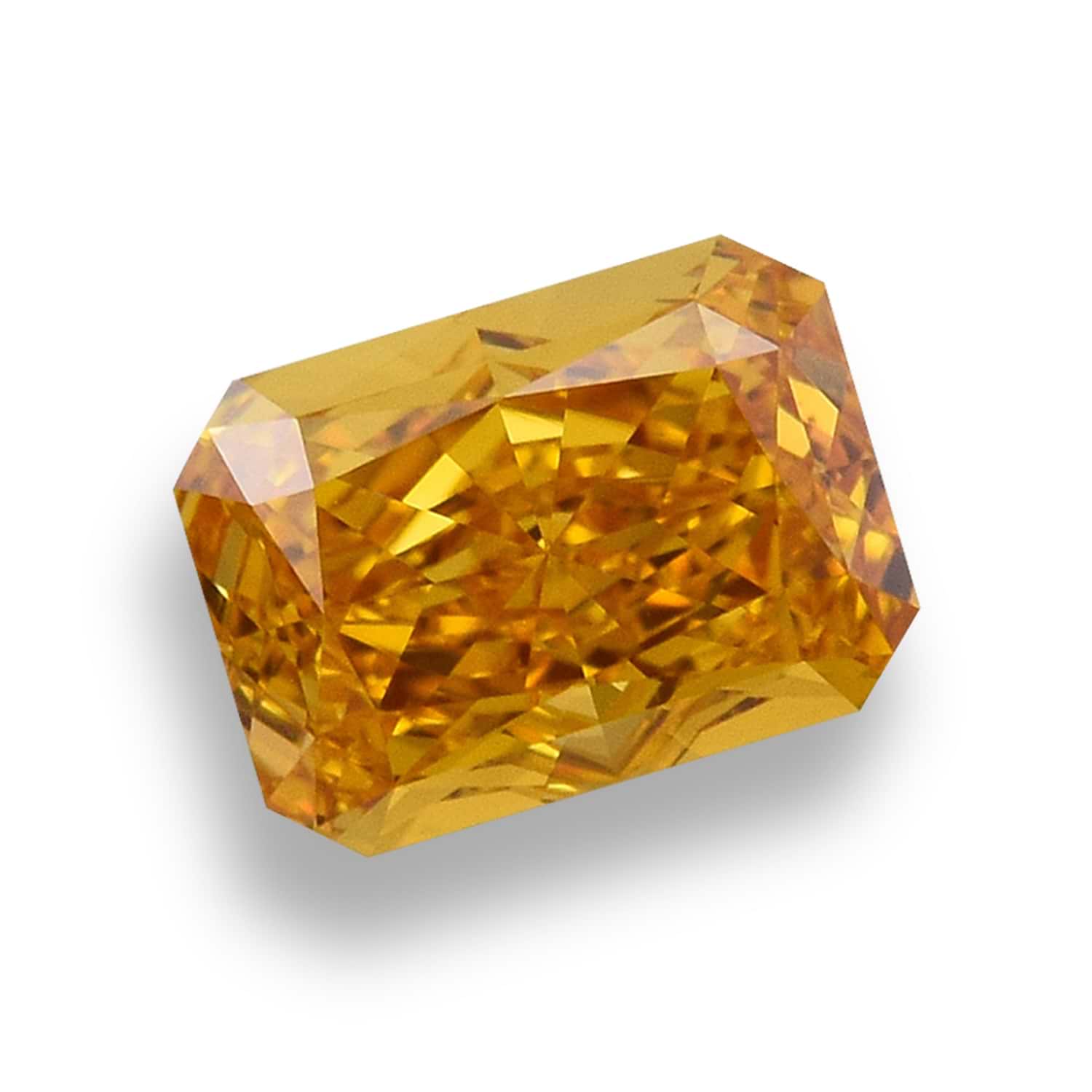 0.59 Carat Fancy Vivid Yellow Orange Radiant Diamond VS1 GIA