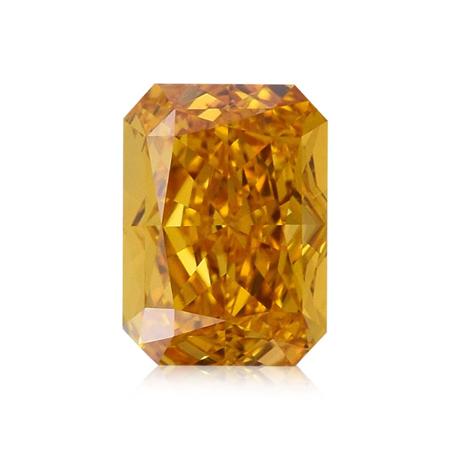 0.59 Carat Fancy Vivid Yellow Orange Radiant Diamond VS1 GIA