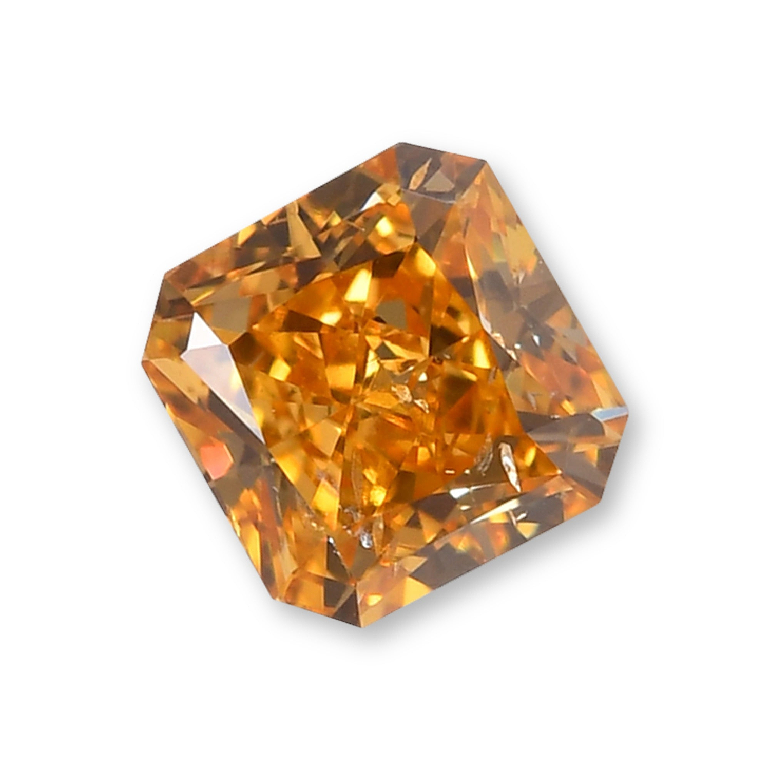 0.22 Carat Fancy Intense Orange Yellow Radiant Diamond SI2 GIA