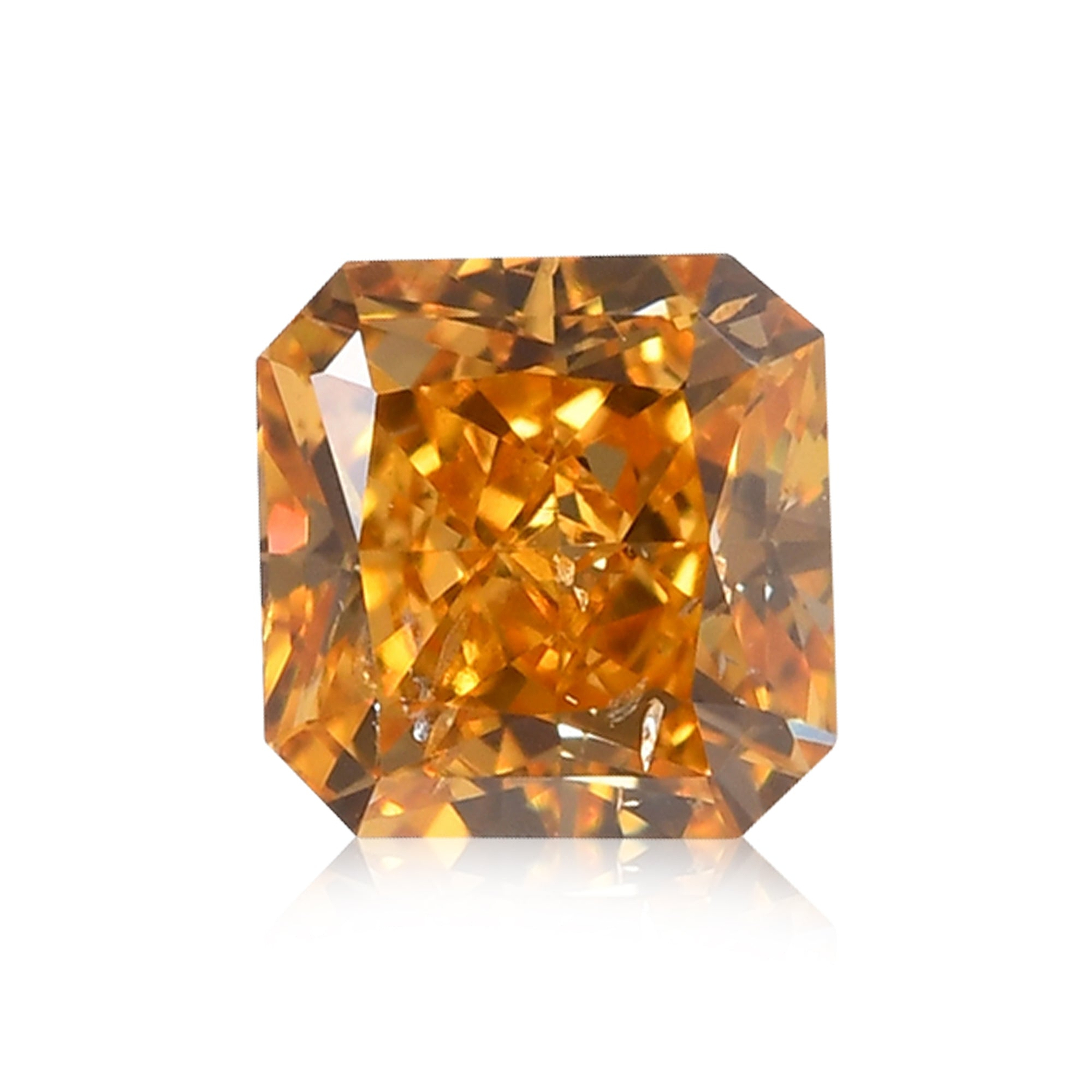 0.22 Carat Fancy Intense Orange Yellow Radiant Diamond SI2 GIA