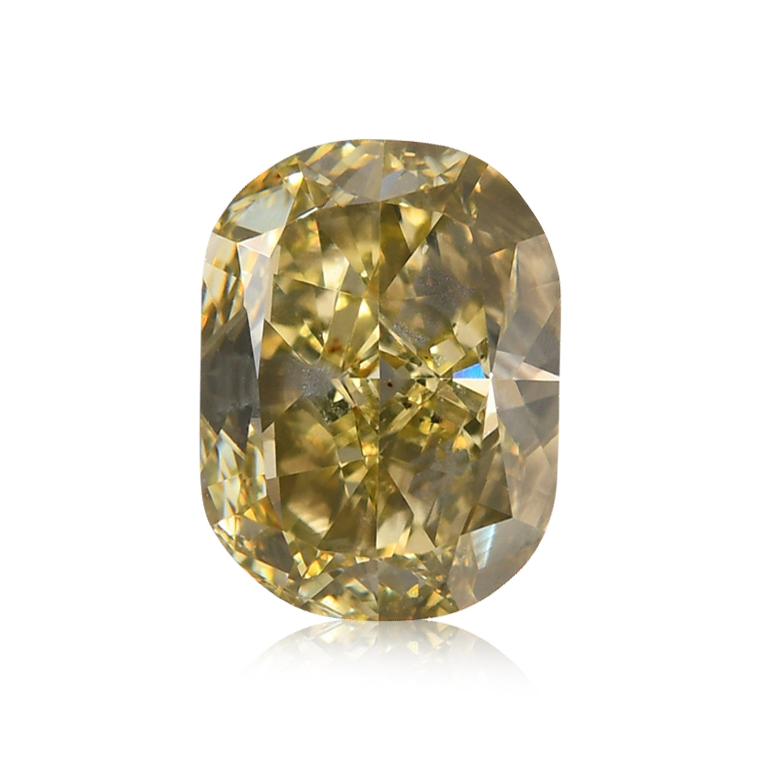 1.05 Carat Fancy Gray Greenish Yellow Cushion Diamond (SI1) GIA
