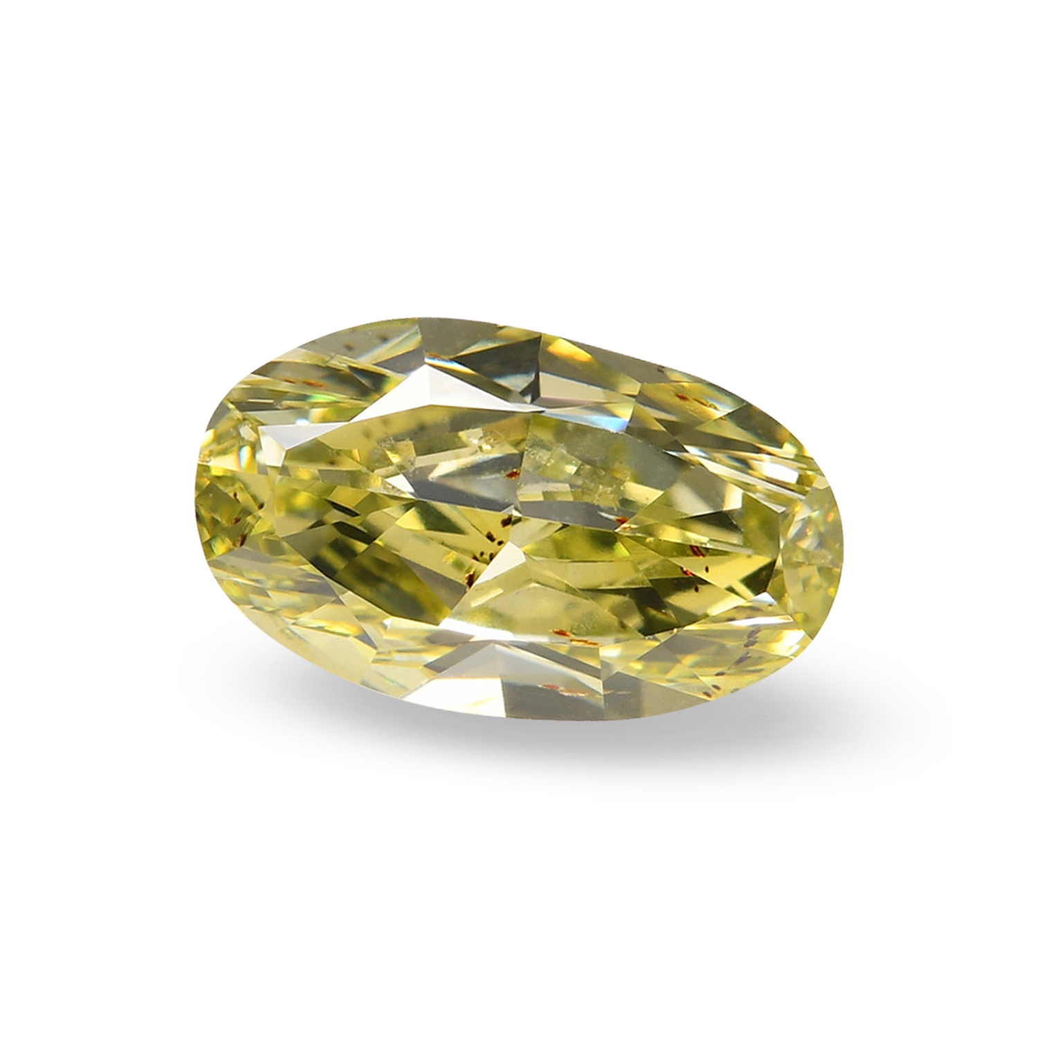 1.04 Carat Fancy Green Yellow Oval Diamond SI2 GIA
