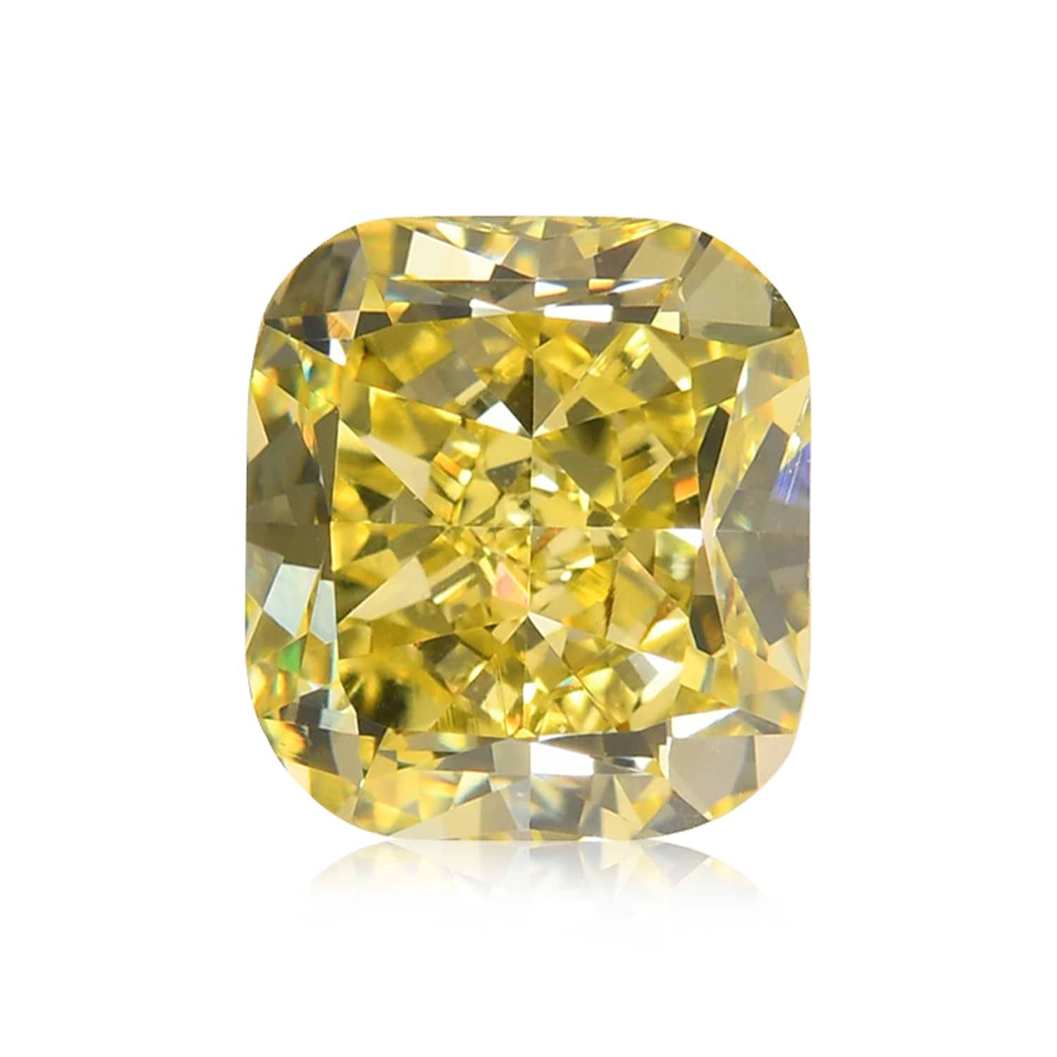1.20 Carat Fancy Greenish Yellow Cushion Diamond VS1 GIA