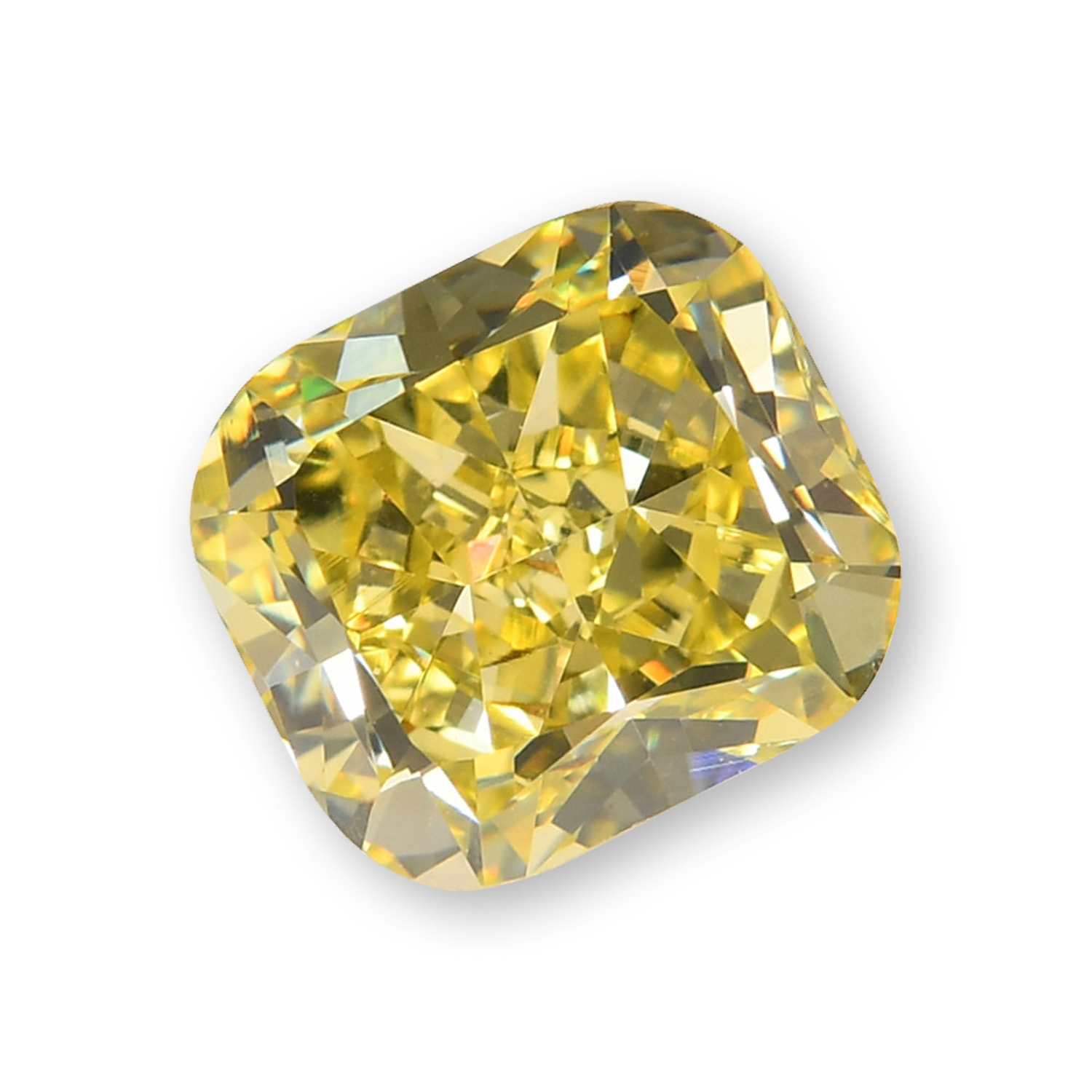 1.20 Carat Fancy Greenish Yellow Cushion Diamond VS1 GIA