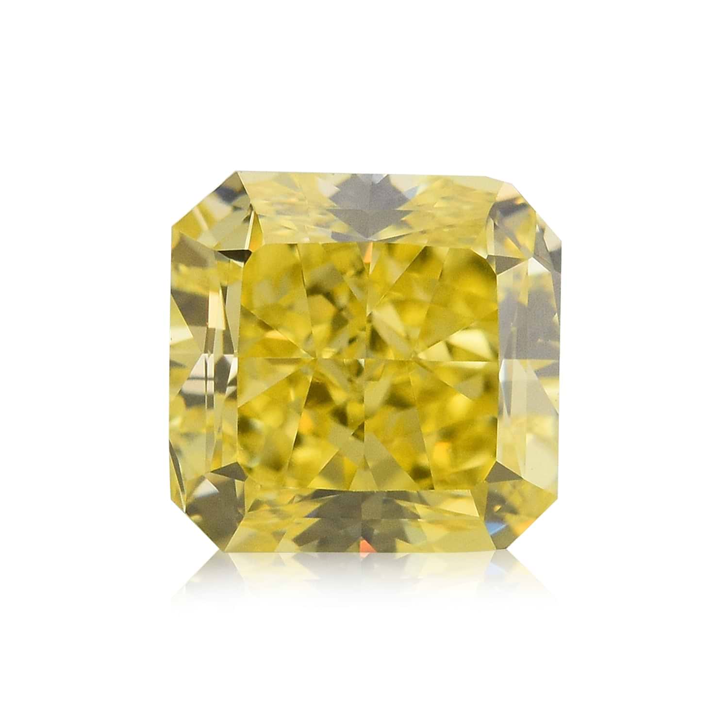 0.85 Carat Fancy Vivid Yellow Radiant Diamond IF GIA