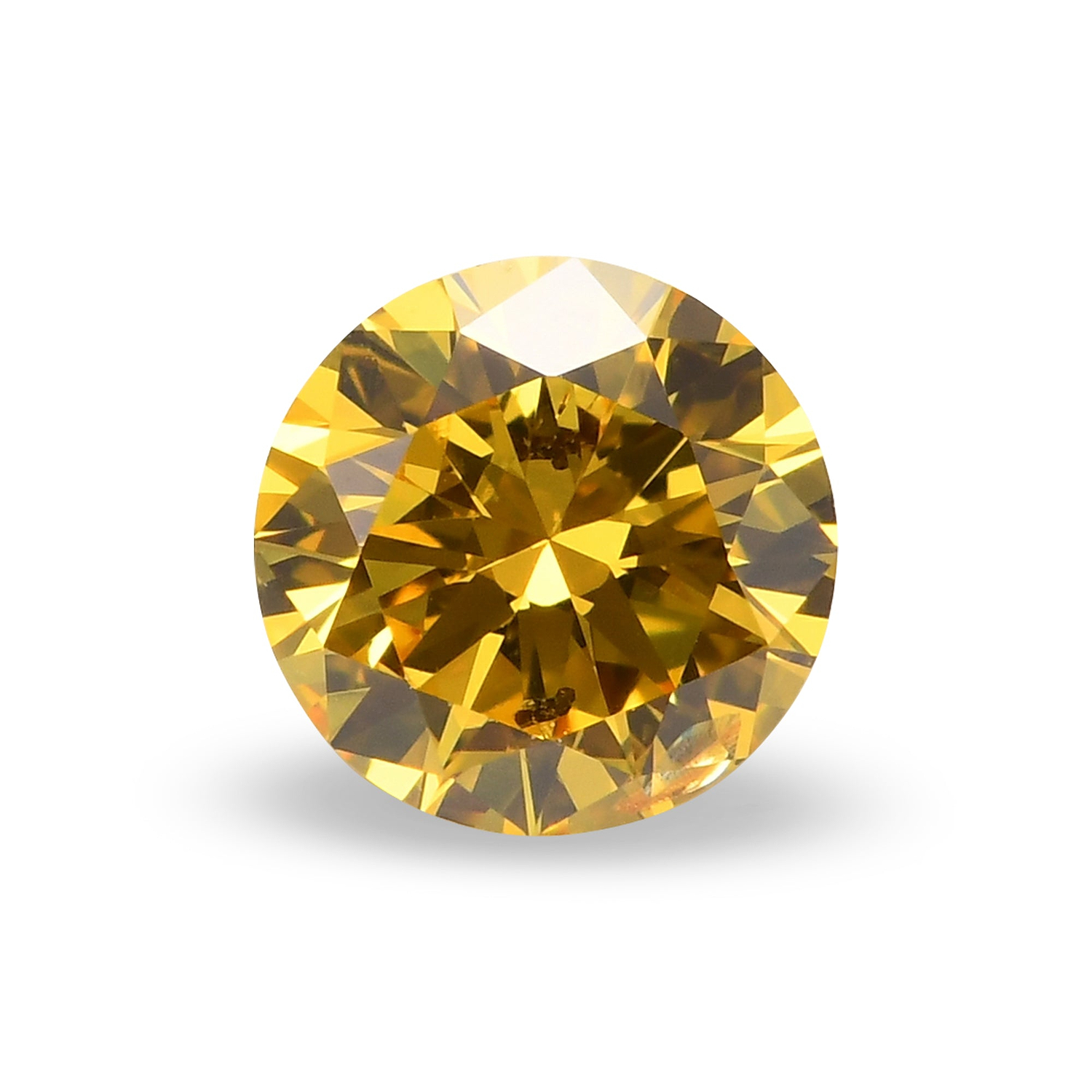 0.38 Carat Fancy Vivid Yellow Round Brillant Diamond I1 GIA