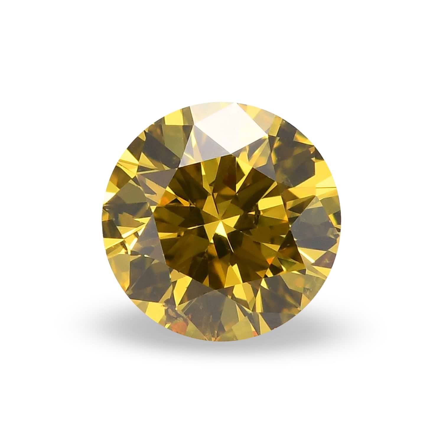 0.41 Carat Fancy Vivid Yellow Round Brillant Diamond SI2 GIA