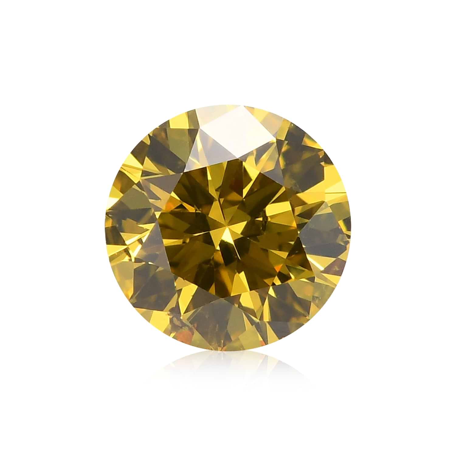 0.41 Carat Fancy Vivid Yellow Round Brillant Diamond SI2 GIA