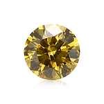 0.41 Carat Fancy Vivid Yellow Round Brillant Diamond SI2 GIA