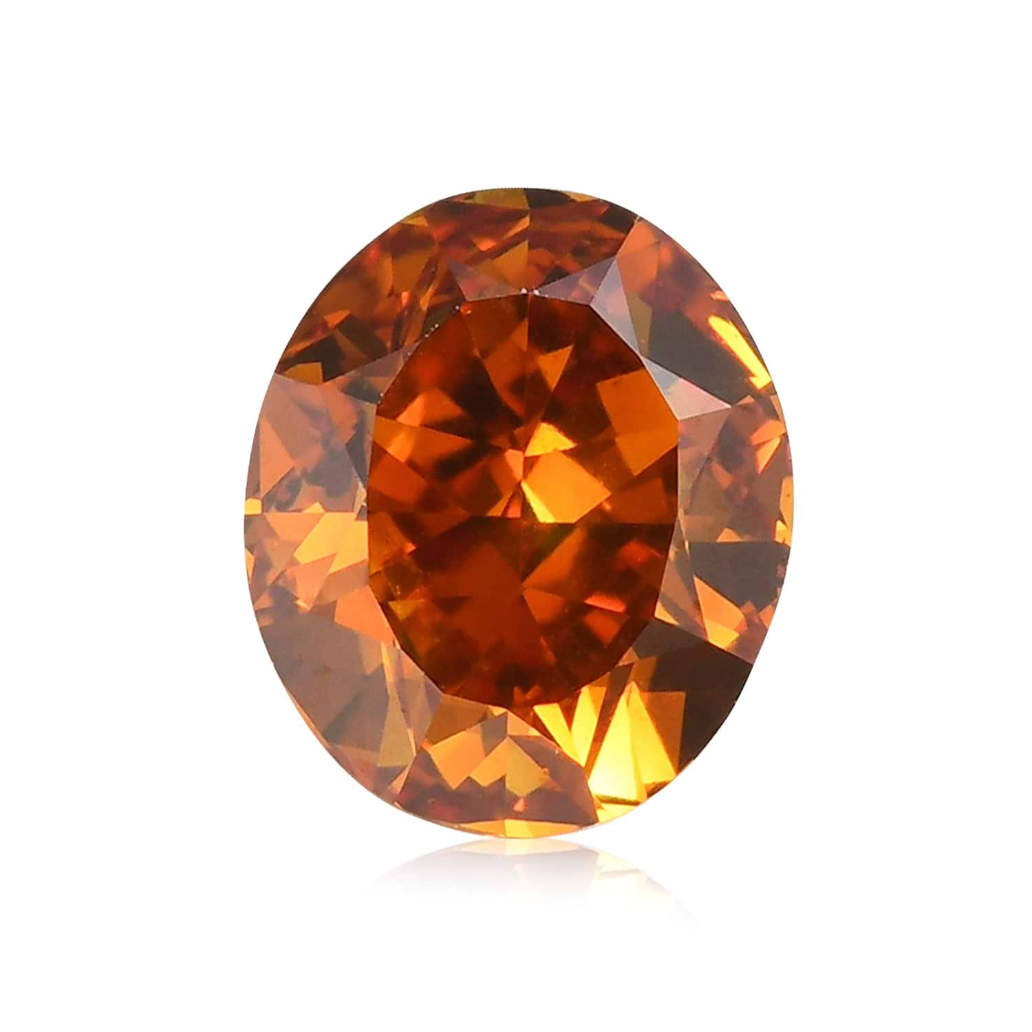 0.56 Carat Fancy Deep Yellowish Orange Oval Diamond SI1 GIA