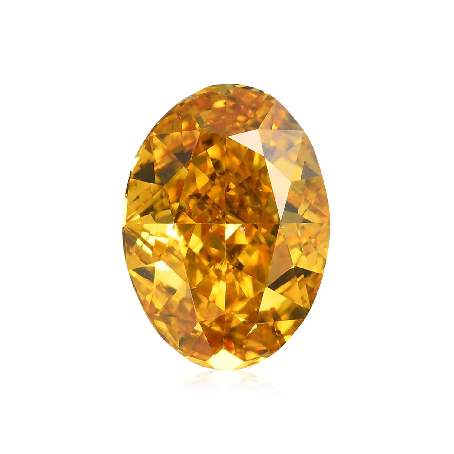 0.70 Carat Fancy Vivid Orangy Yellow Oval Diamond VS2 GIA