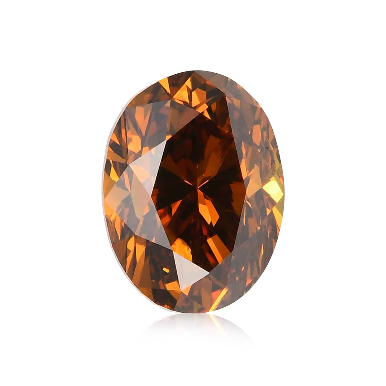 0.70 Carat Fancy Dark Orangy Brown Oval Diamond I1 GIA