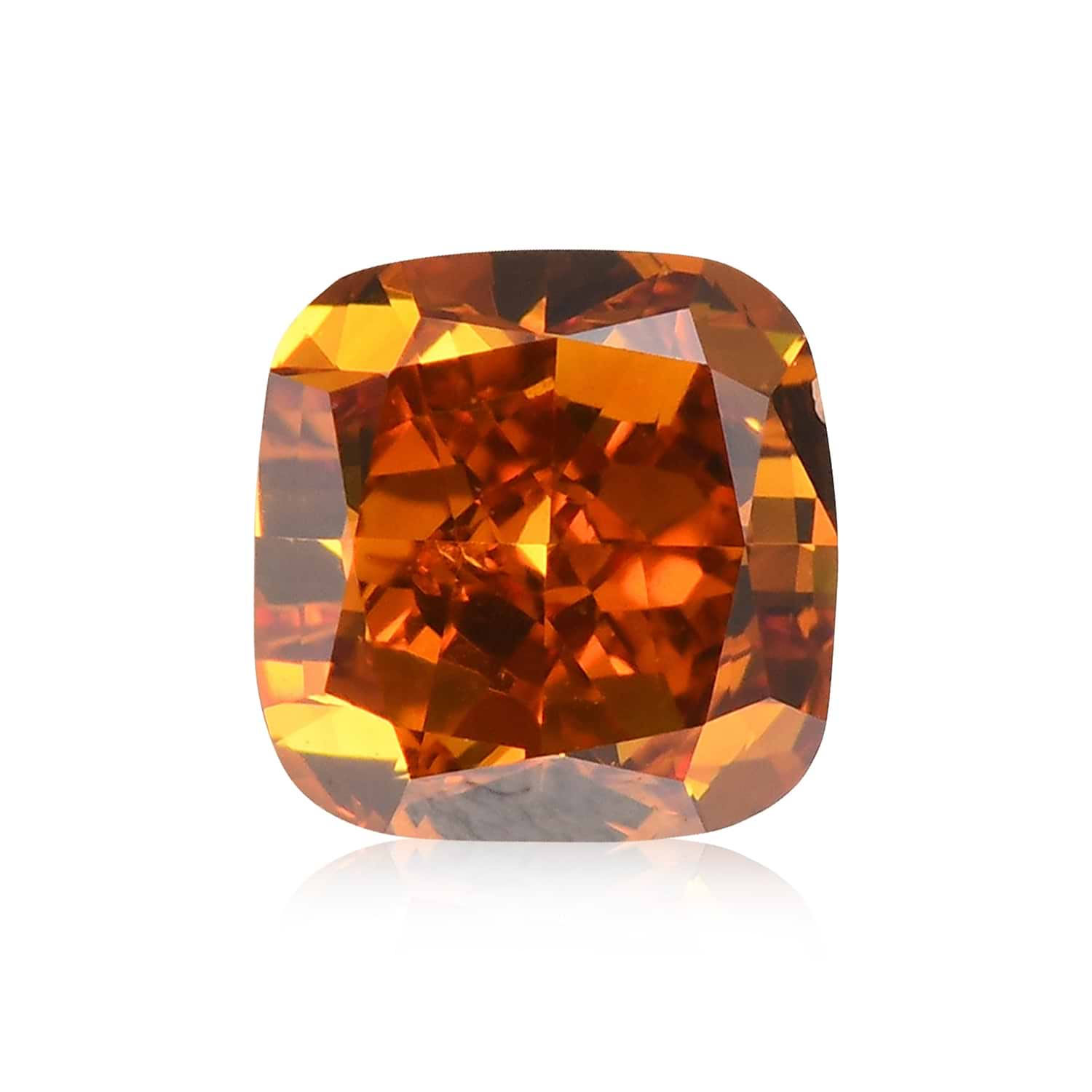 0.50 Carat Fancy Deep Brownish Yellowish Orange Cushion Diamond SI1 GIA