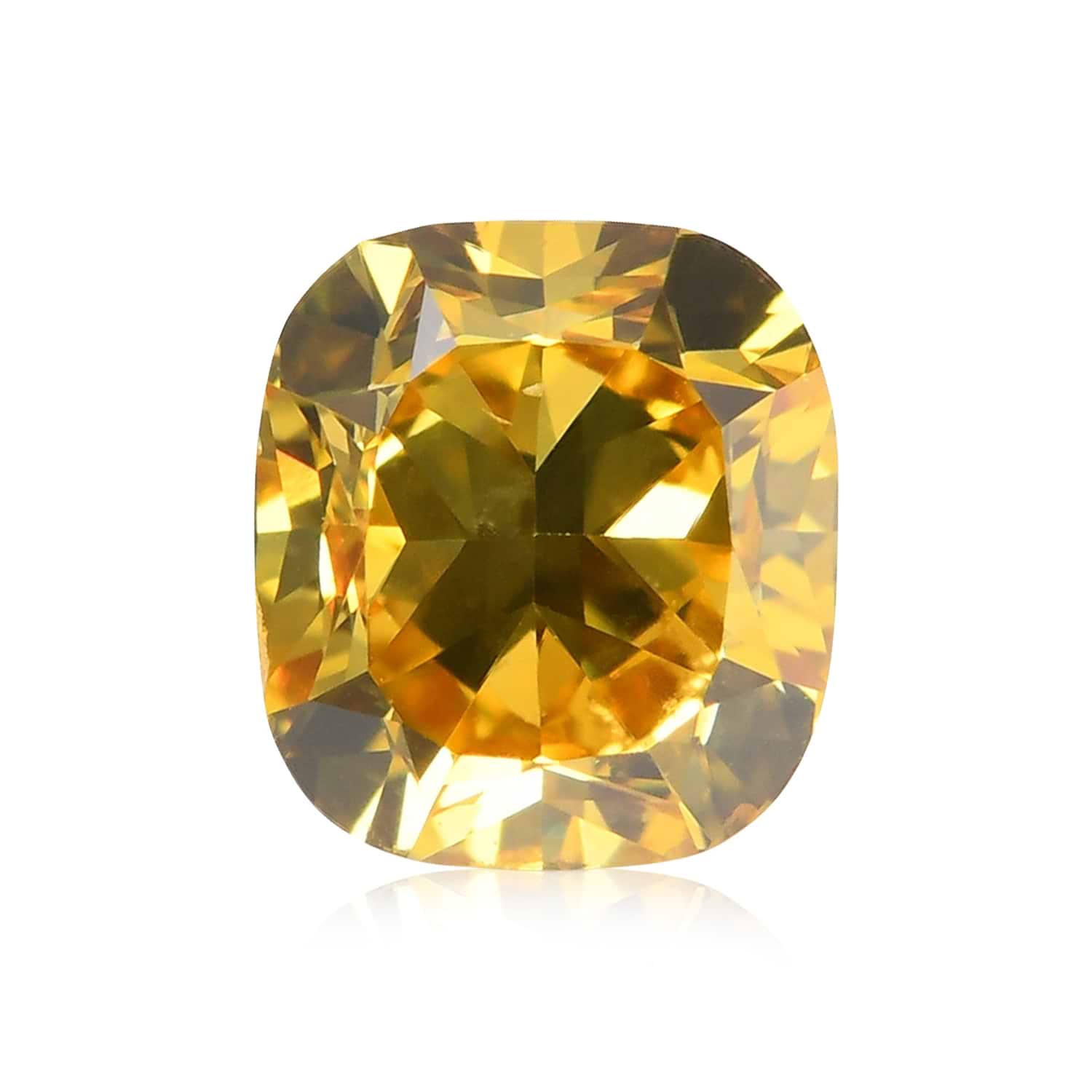 0.53 Carat Fancy Deep Yellow Cushion Diamond SI1 GIA