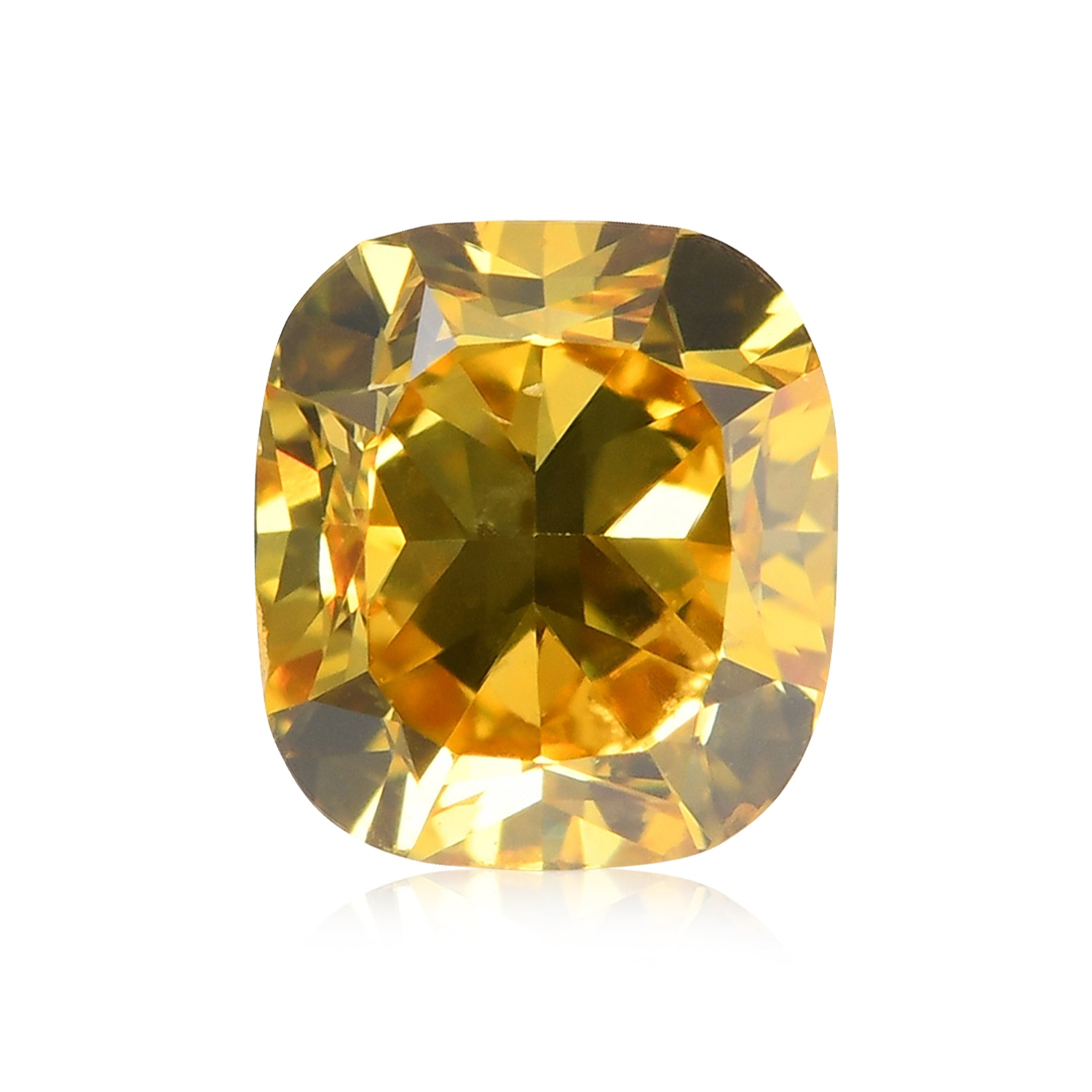 0.53 Carat Fancy Deep Yellow Cushion Diamond SI1 GIA