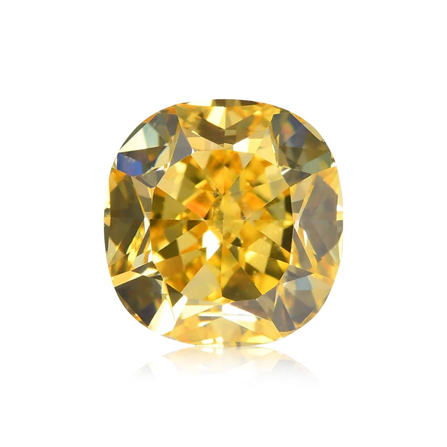 0.66 Carat Fancy Vivid Yellow Cushion Diamond SI1 GIA