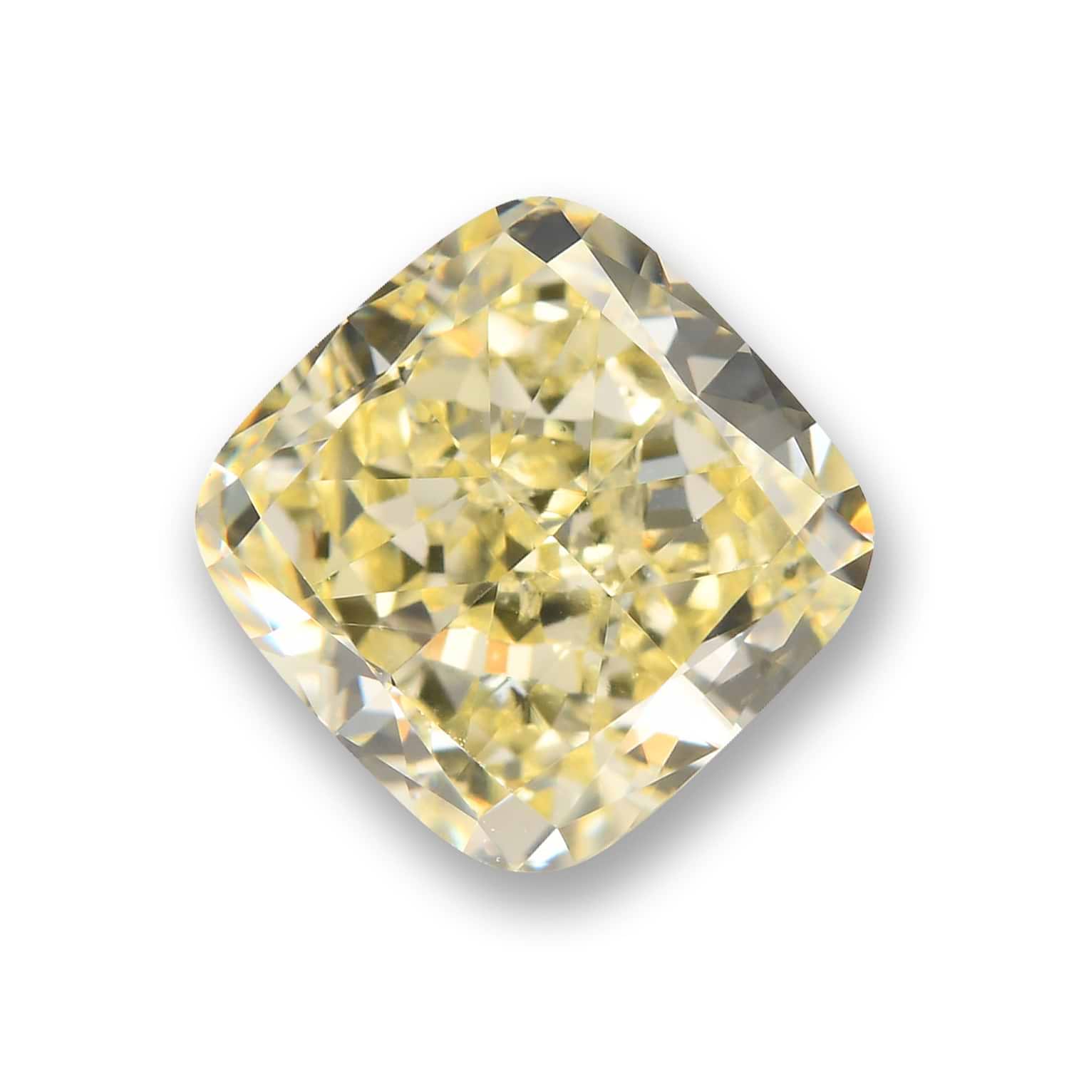 1.41 Carat Fancy Light Yellow Cushion Diamond VS2 GIA