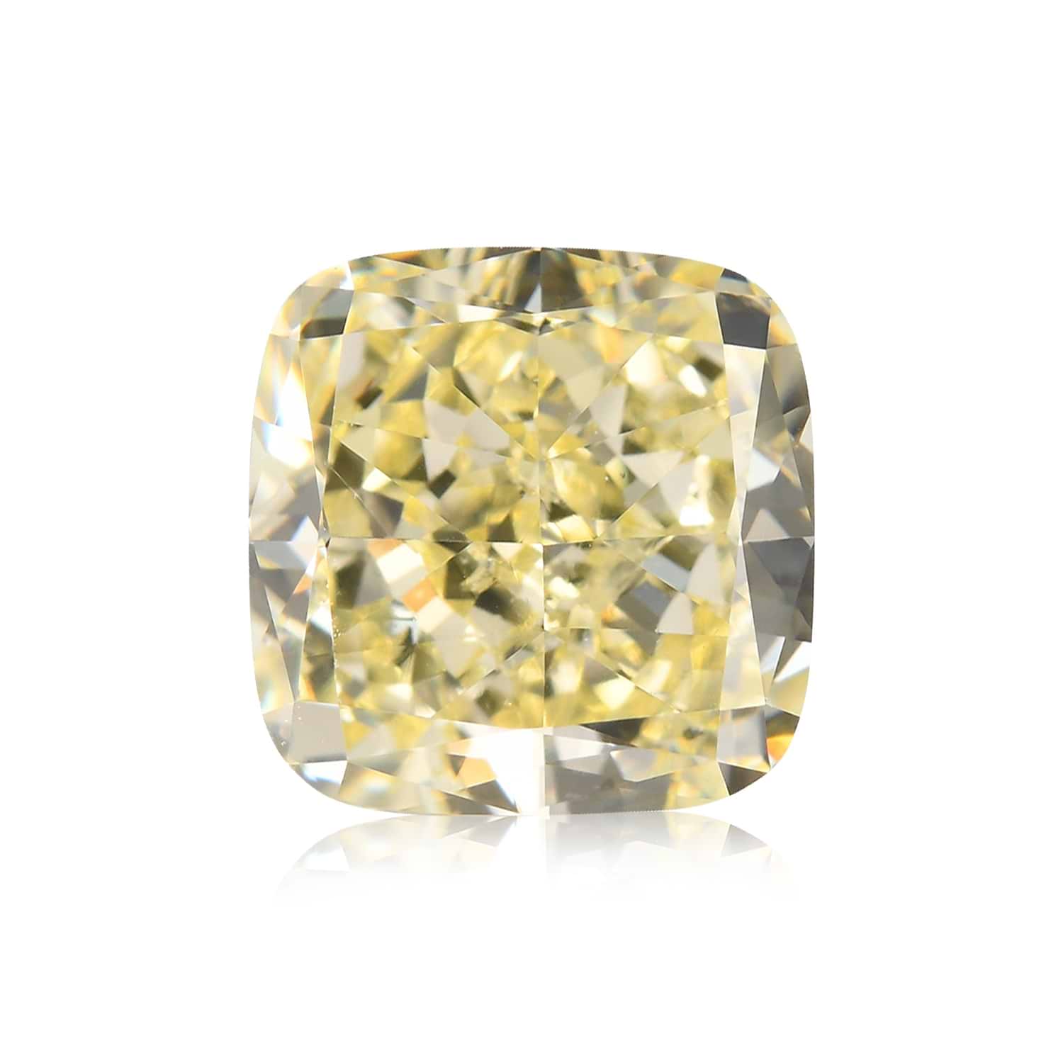 1.41 Carat Fancy Light Yellow Cushion Diamond VS2 GIA