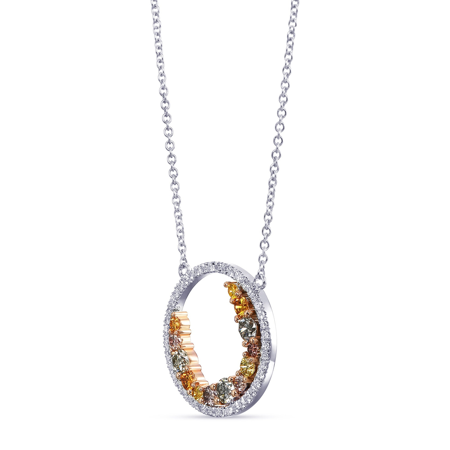 Leibish Inspire Multicolor Diamond Pendant