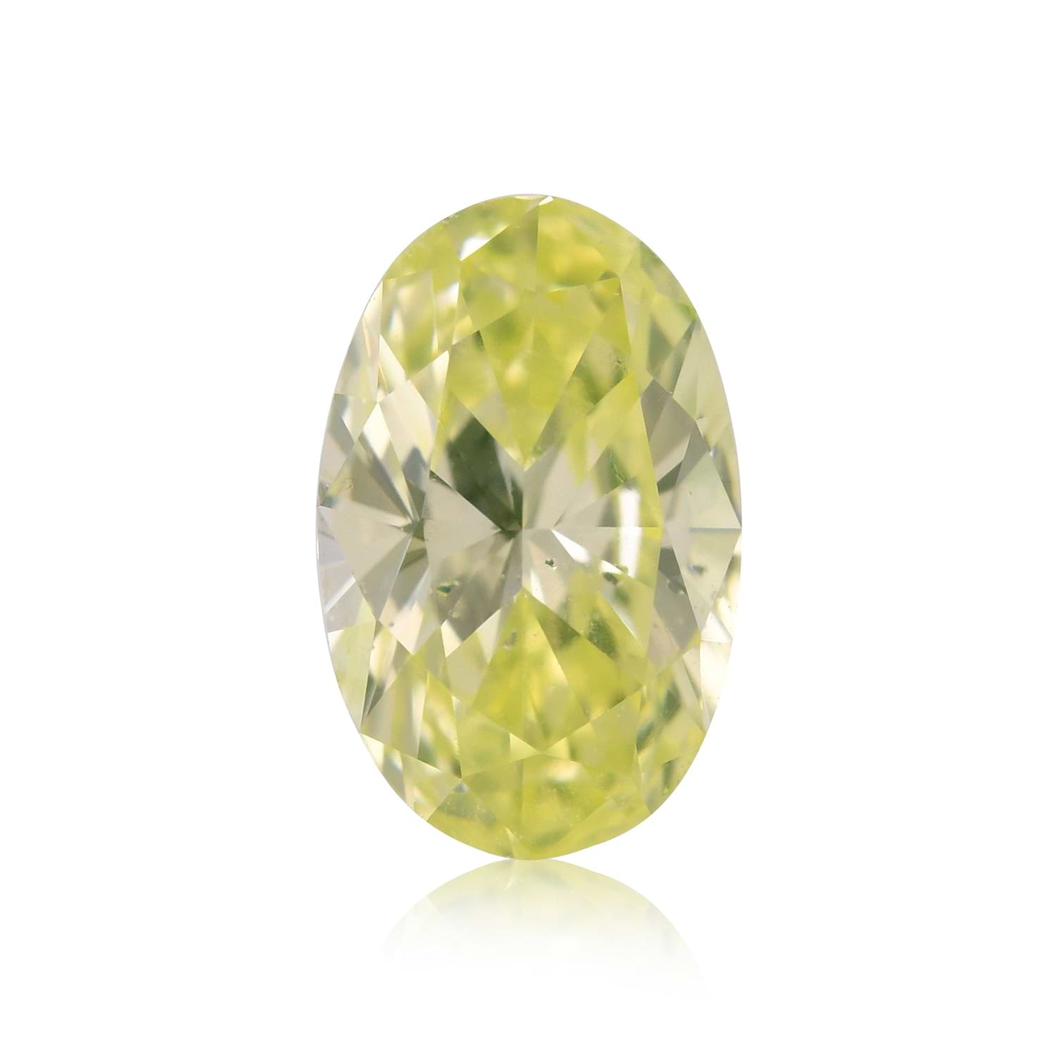 0.38 Carat Fancy Intense Green Yellow Oval Diamond SI2 GIA