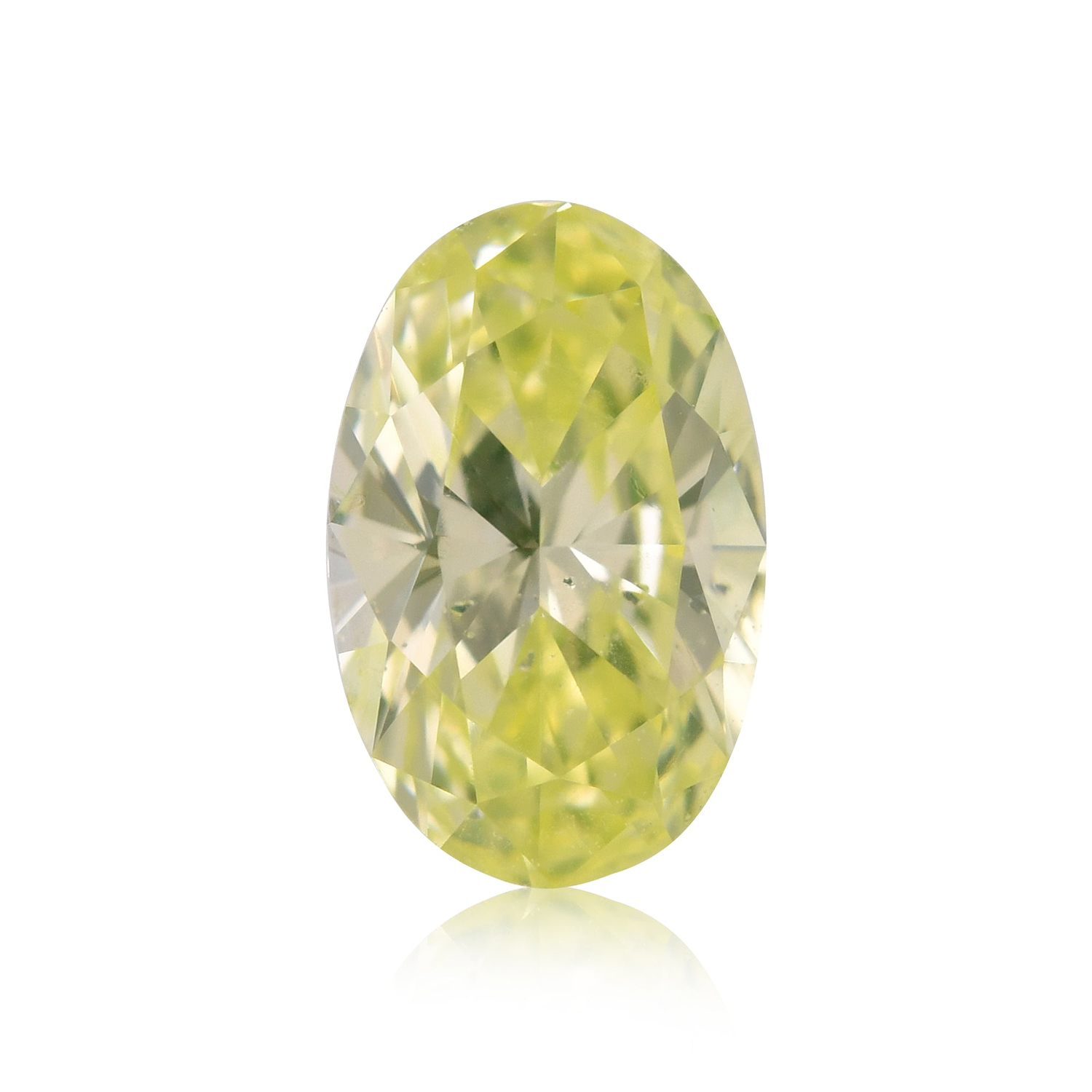 0.38 Carat Fancy Intense Green Yellow Oval Diamond SI2 GIA