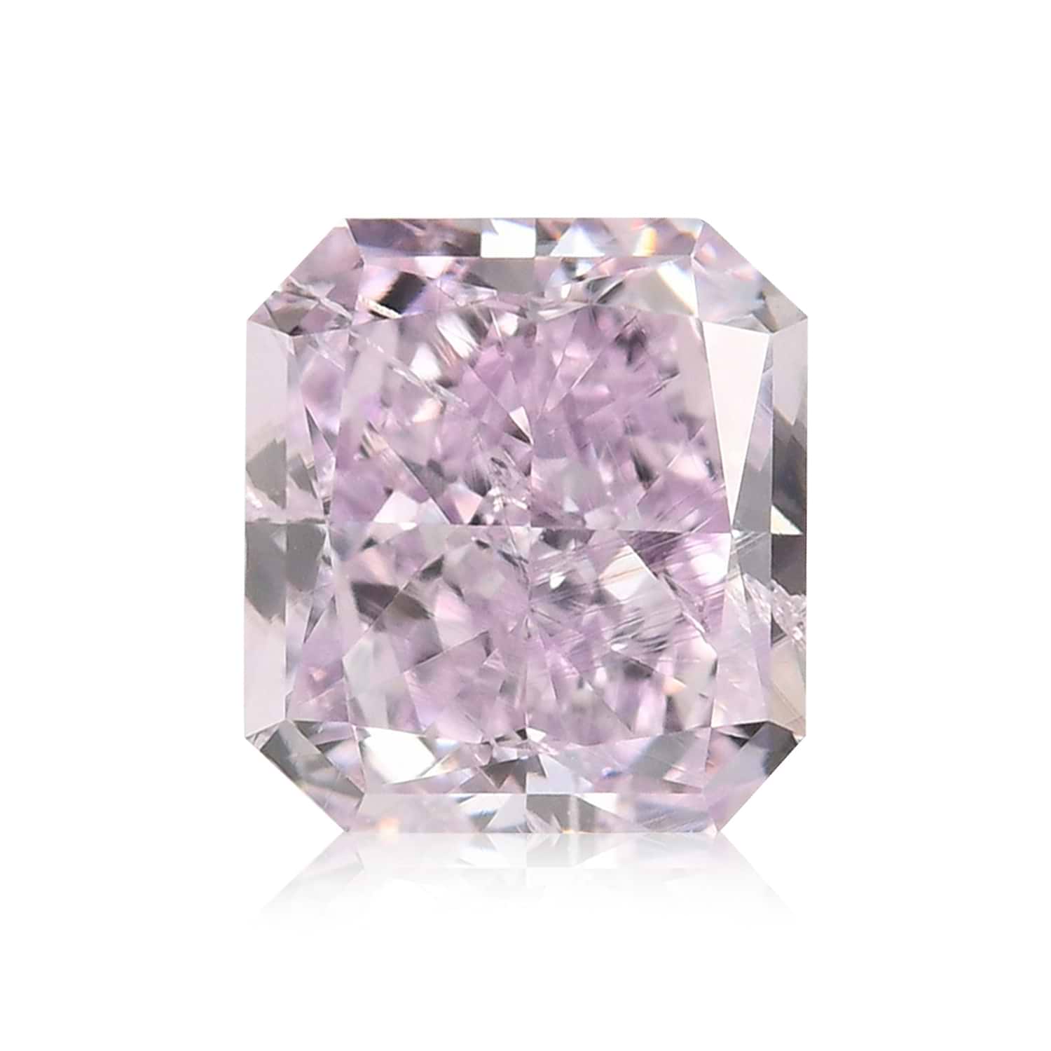 0.49 Carat Fancy Pinkish Purple Radiant Diamond SI2 GIA