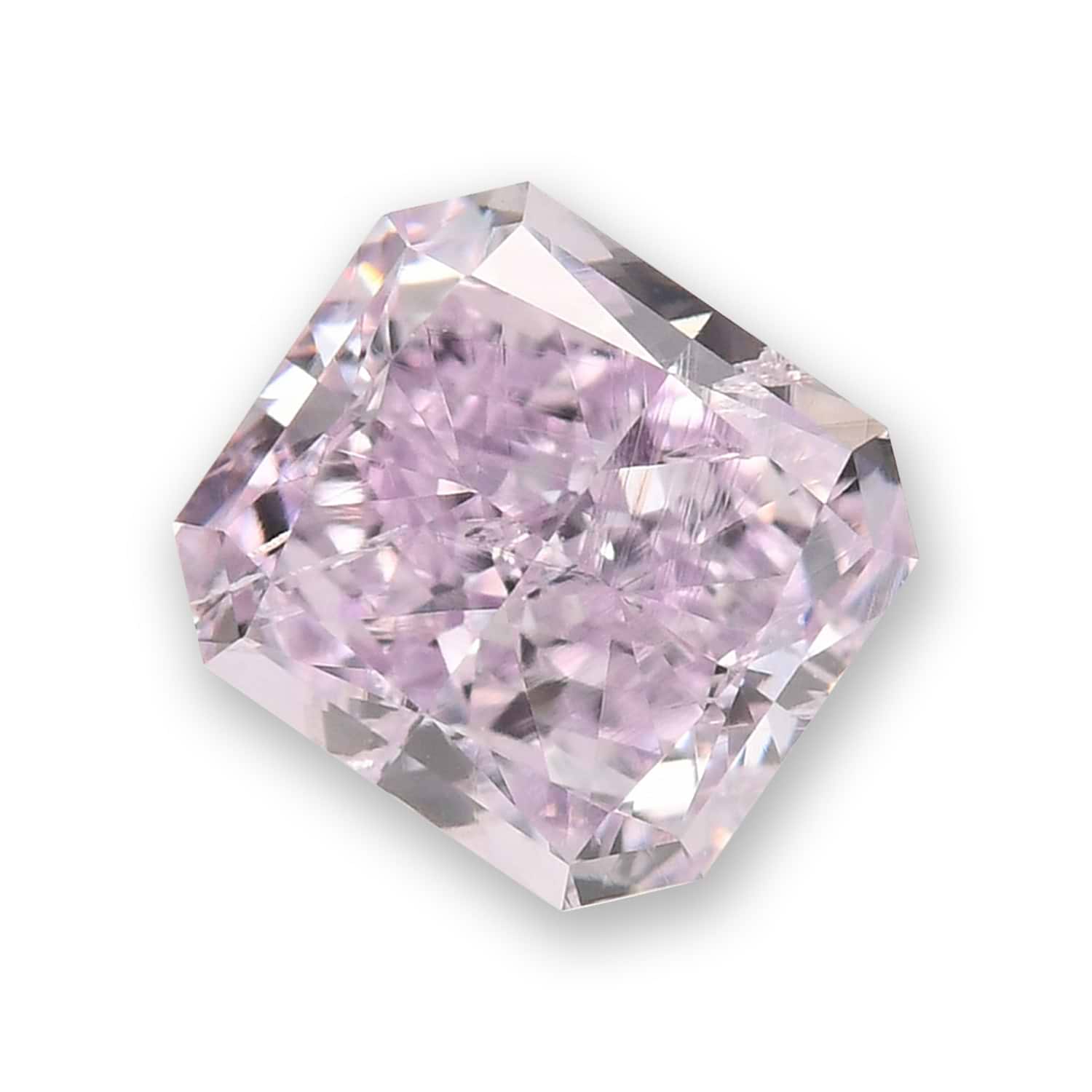 0.49 Carat Fancy Pinkish Purple Radiant Diamond SI2 GIA