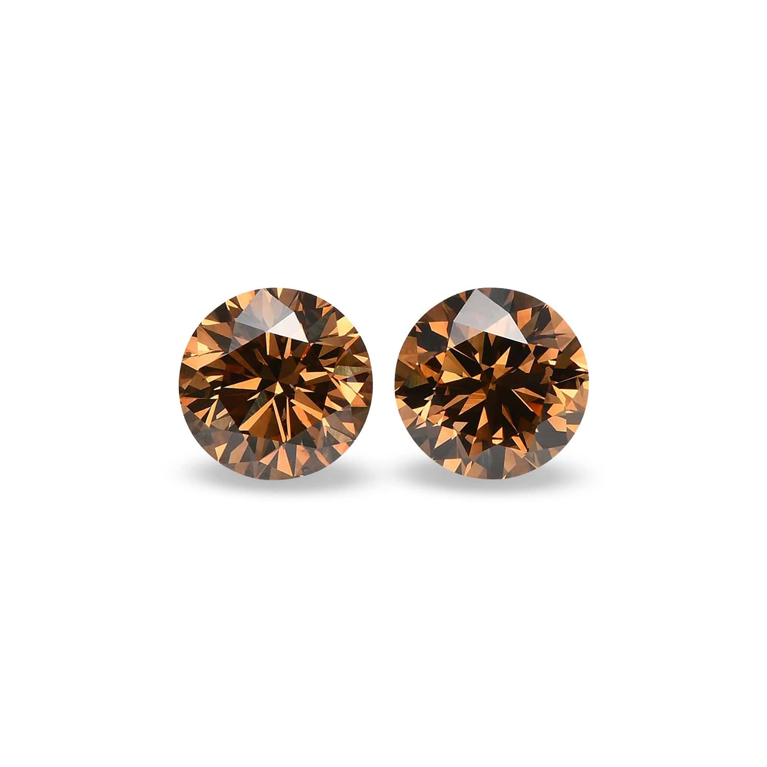 4.08 Carat Fancy Dark Yellowish Brown Round Brilliant Diamonds (SI2)