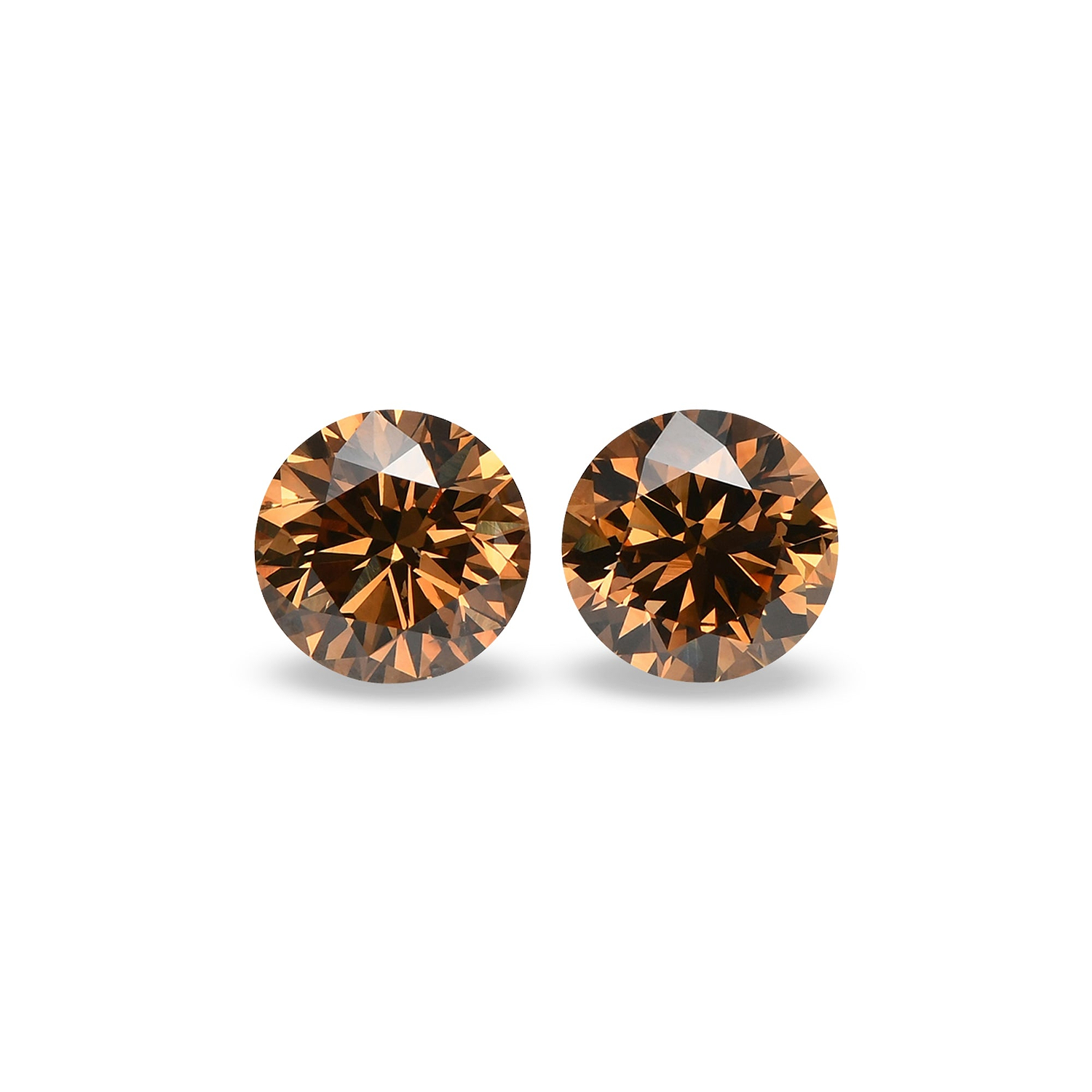 4.08 Carat Fancy Dark Yellowish Brown Round Brilliant Diamonds (SI2)