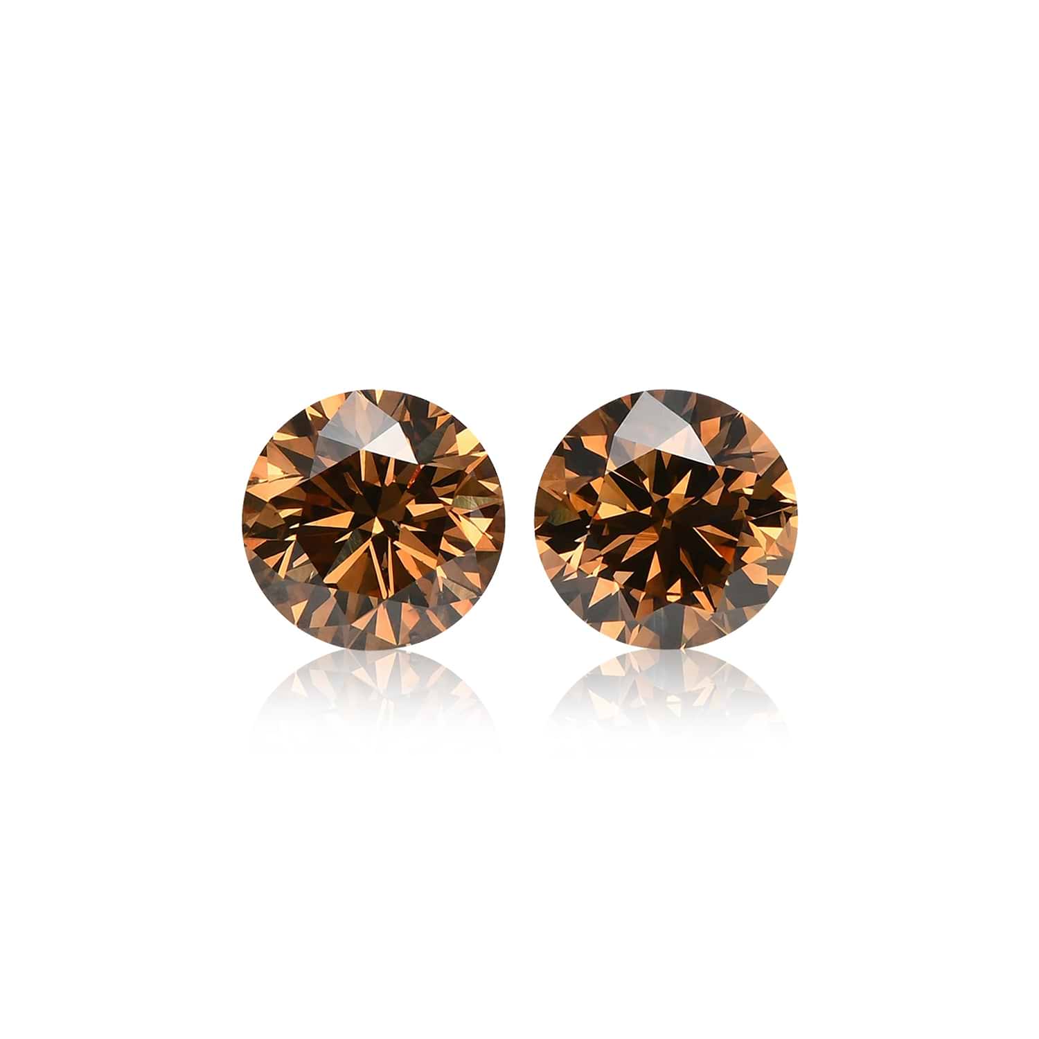 4.08 Carat Fancy Dark Yellowish Brown Round Brilliant Diamonds (SI2)