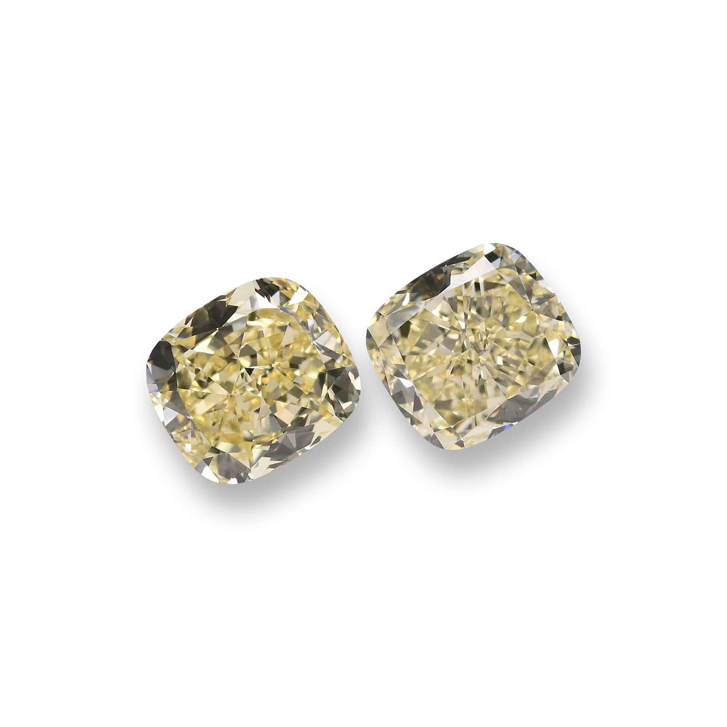 4.43 Carat Fancy Yellow Cushion Diamonds VS1