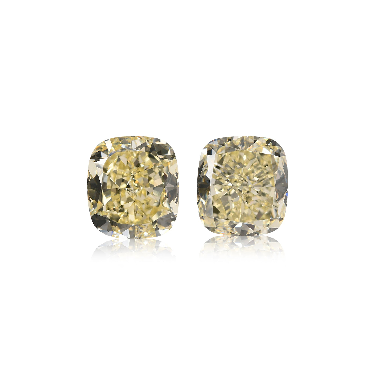 4.43 Carat Fancy Yellow Cushion Diamonds VS1