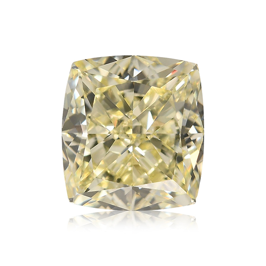 2.02 Carat Fancy Light Yellow Cushion Diamond VS2 GIA