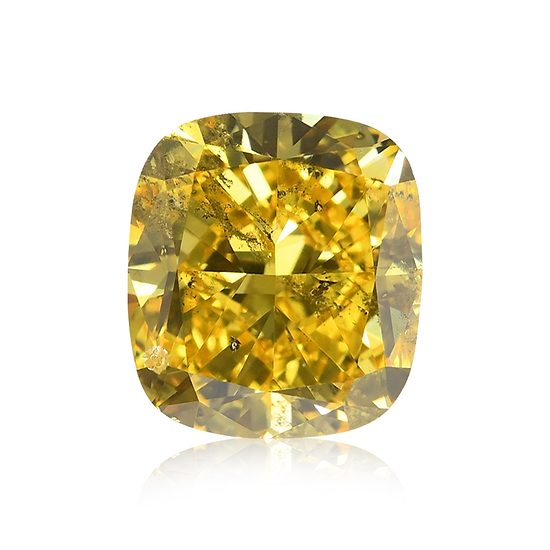 2.01 Carat Fancy Vivid Yellow Cushion Diamond I1 GIA