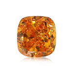 0.89 Carat Fancy Deep Yellow Orange Cushion Diamond I1 GIA