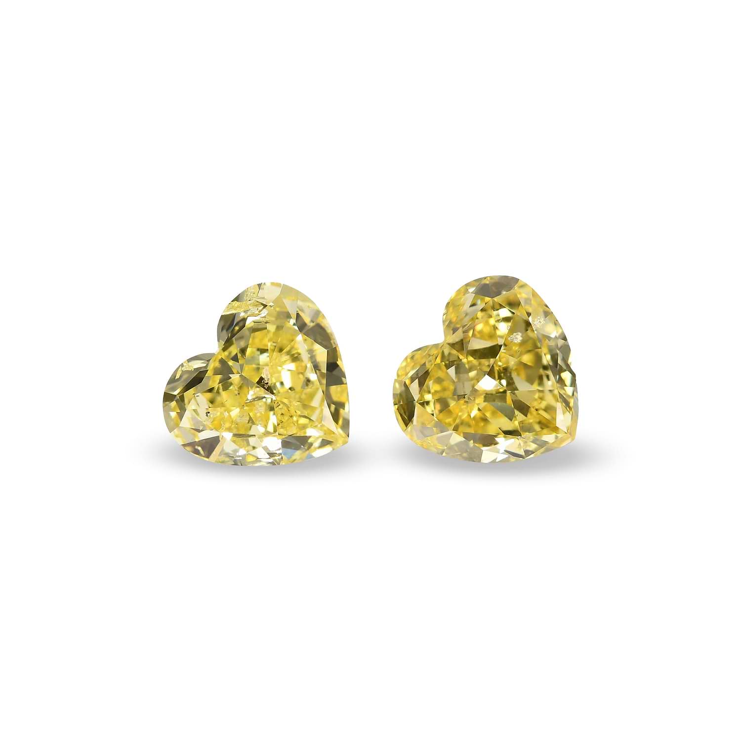 2.15 Carat Fancy Intense Yellow Heart Diamonds I1